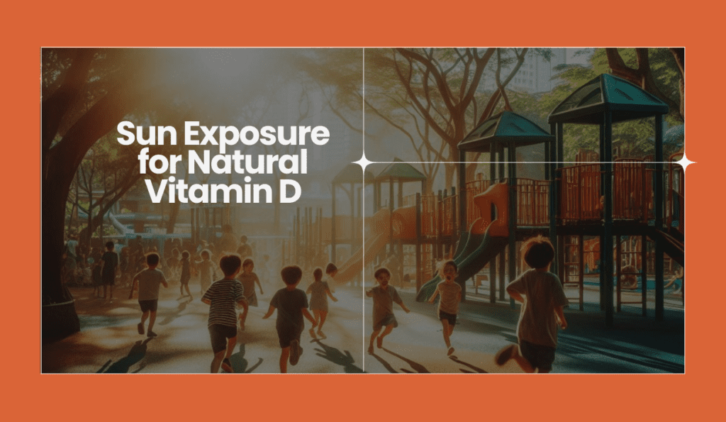 Children playing outdoors to boost immunity through natural Vitamin D.